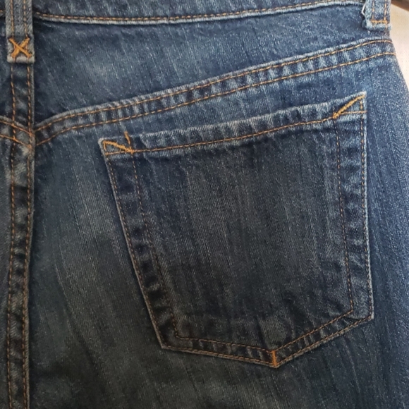 VTG ankle slit Eddie Bauer denim ombre blue jeans Petite 4 - Picture 6 of 6